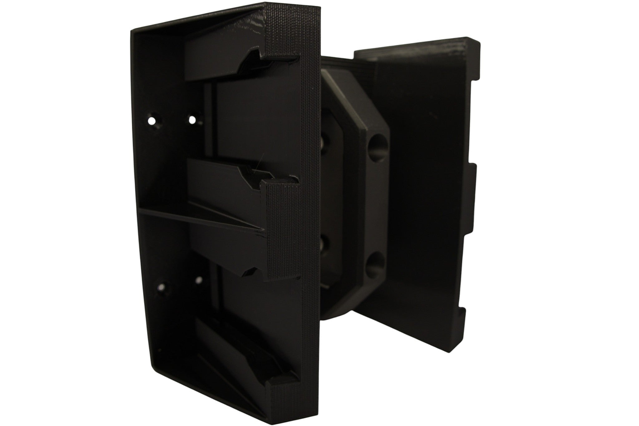 Cold Composites MagLug Battery Holder Kit with magnetic handle and M18 battery attachment, black plastic.
