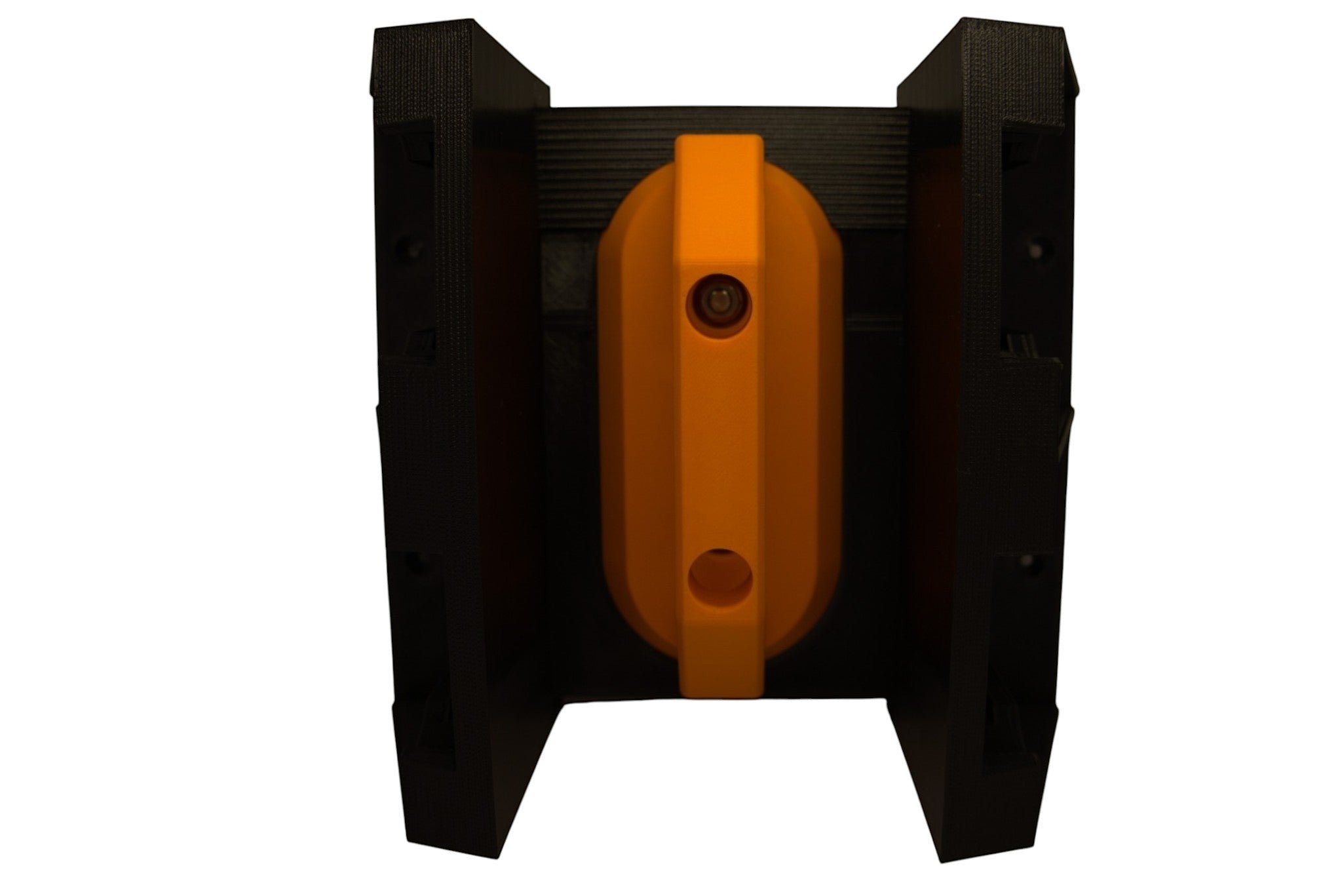 Cold Composites MagLug battery holder kit with magnetic handle and M18 battery attachment, black and orange
