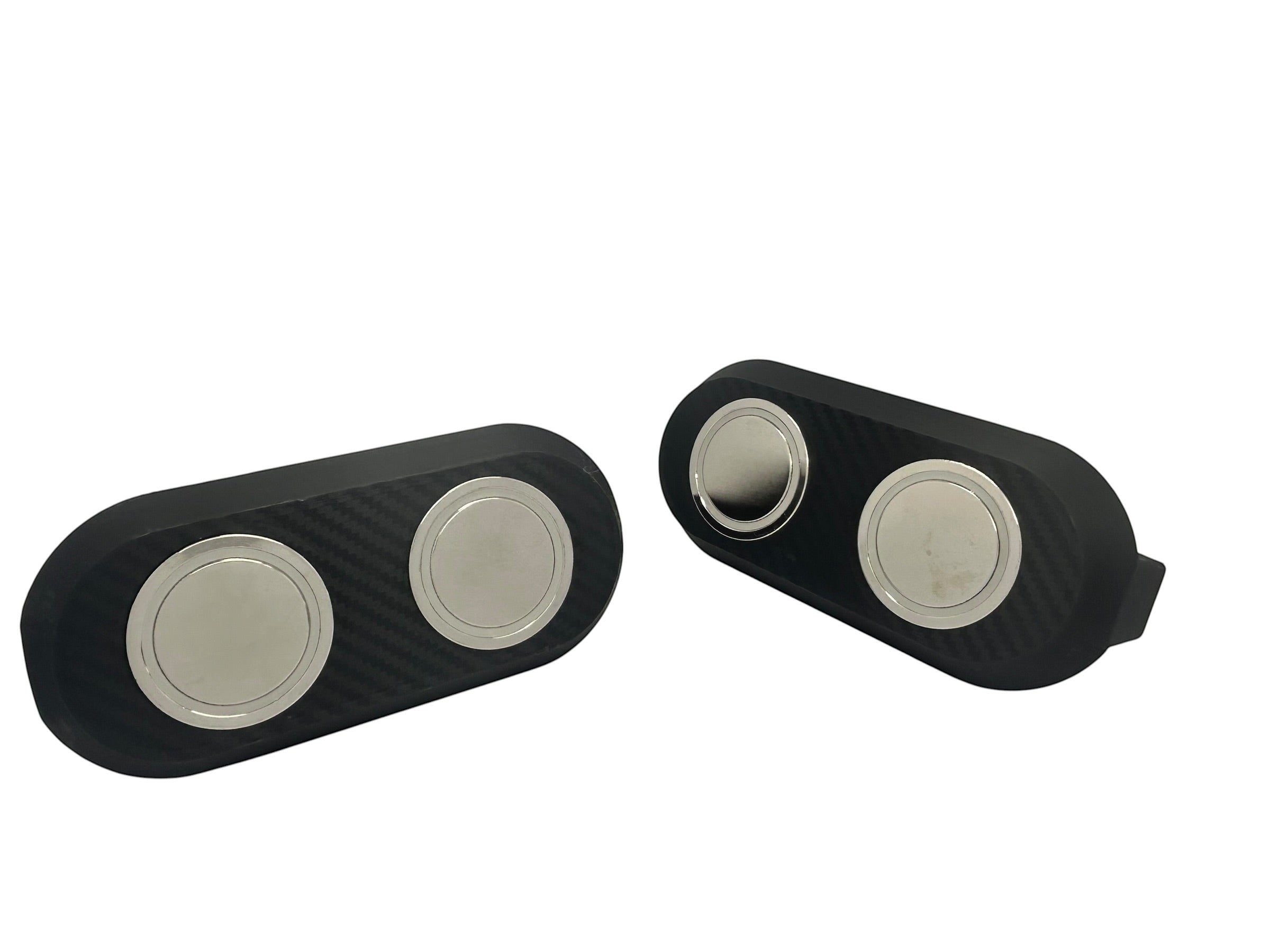 Cold Composites 2x MagLug modular magnetic handles with carbon fiber composite casing and silver magnetic discs.