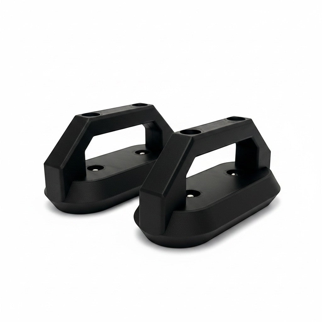 Cold Composites 2x MagLug modular magnetic handles, black carbon fiber composite, 300 lb capacity, ergonomic design.