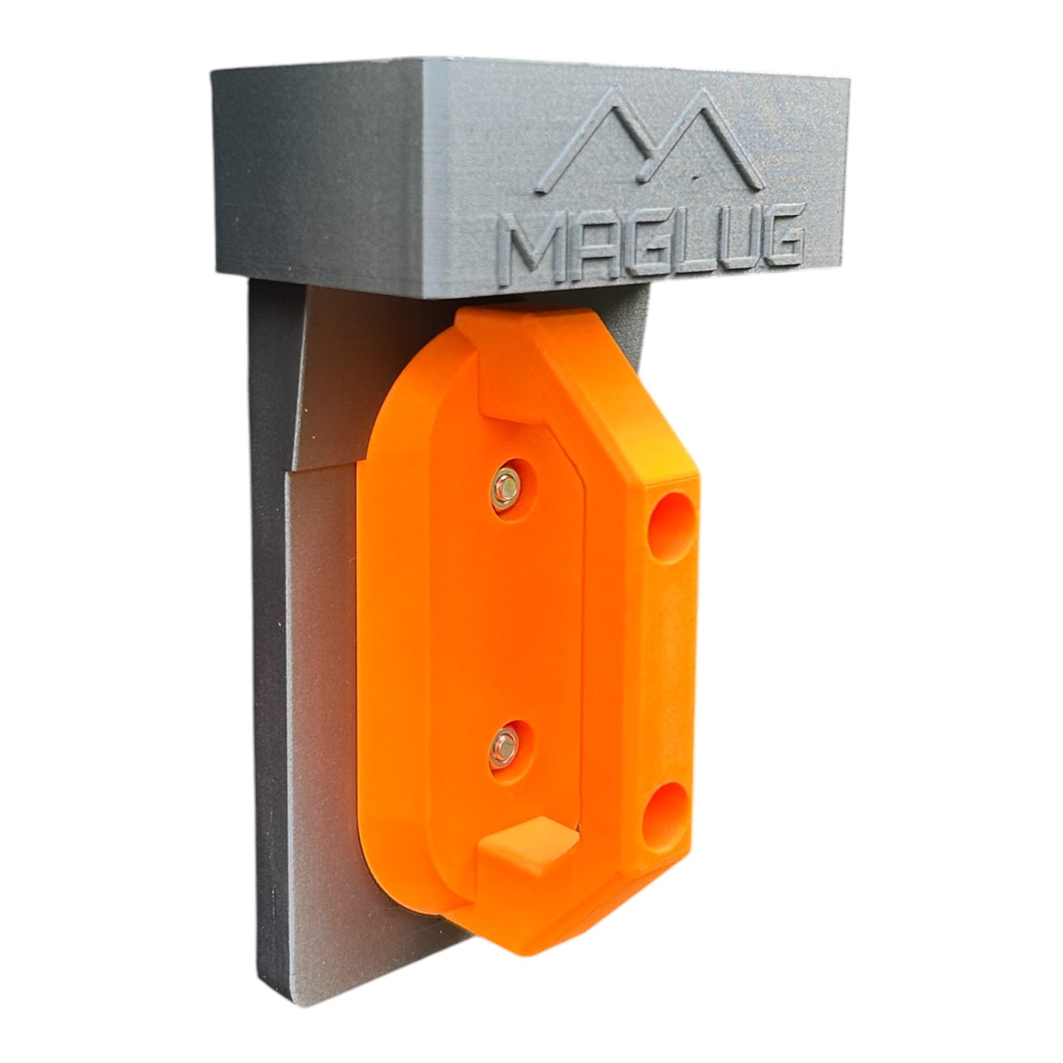 Cold Composites MagLug Workstation Lite with a bright orange magnetic handle for tool storage.